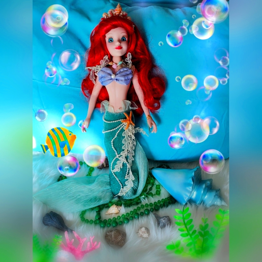 Brass Key Porcelain Ariel Doll